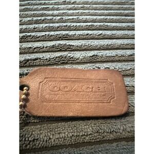 Vintage 80s Coach Leatherware Brown Leather Hangtag Fob One Sided Rare